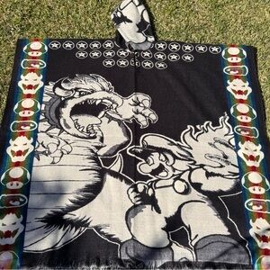 Super Mario adult size alpaca poncho, one size, unisex, hooded poncho